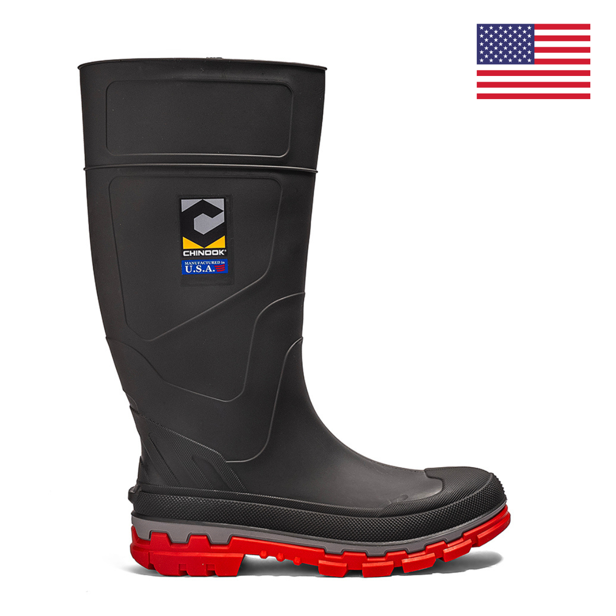 Kickaxe 15" Waterproof Rubber Boot - Grey/Orange