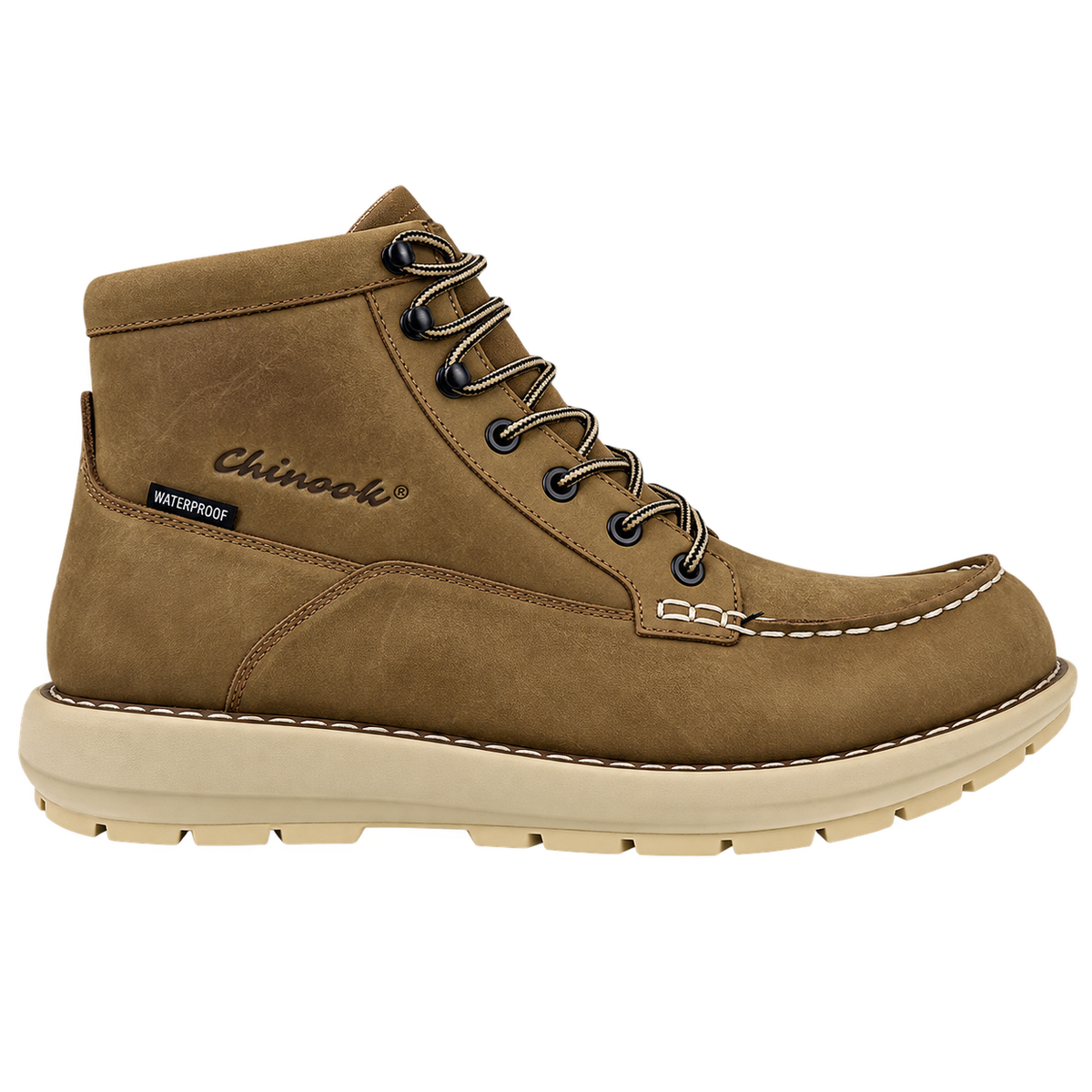 Bota de trabajo impermeable Sawhorse de 6 pulgadas con punta blanda, color marrón