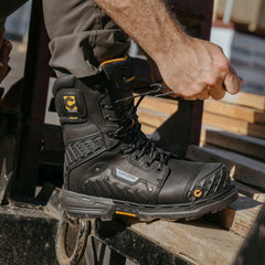 Start your day with confidence in the top-rated Scorpion 9” Comp Toe Men’s Waterproof Work Boot in Black