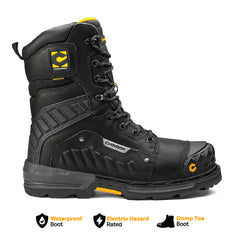 Scorpion 9” Composite Toe Men’s Waterproof Work Boot - Black